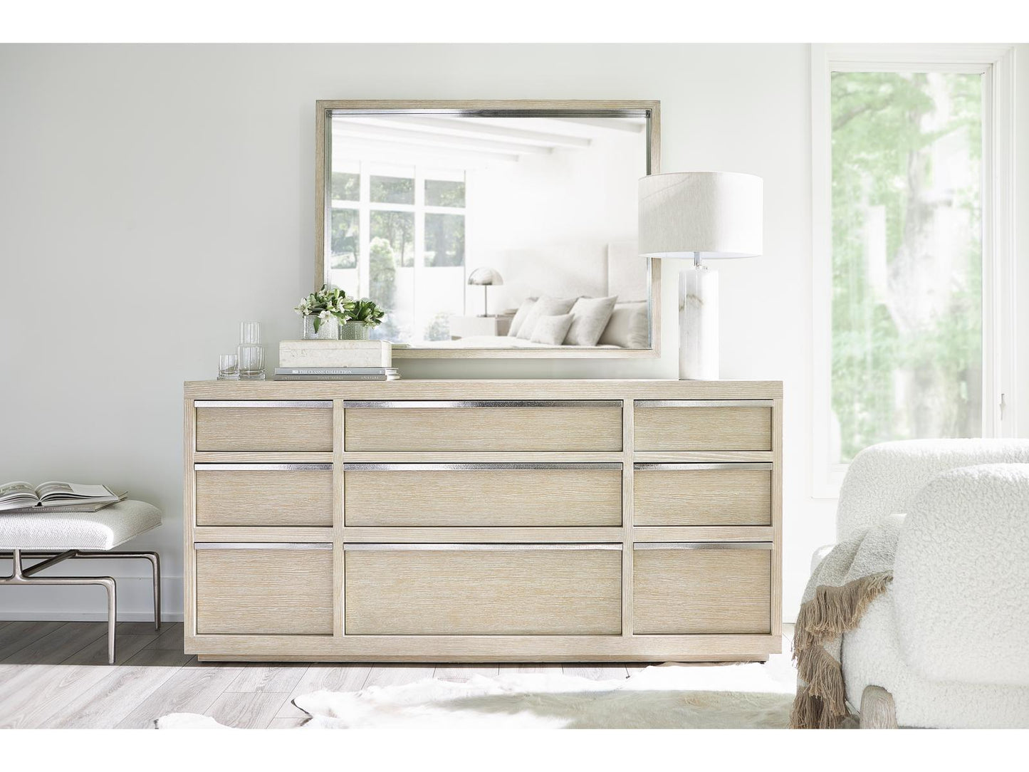 Solaria Beige Oak Wood Dresser