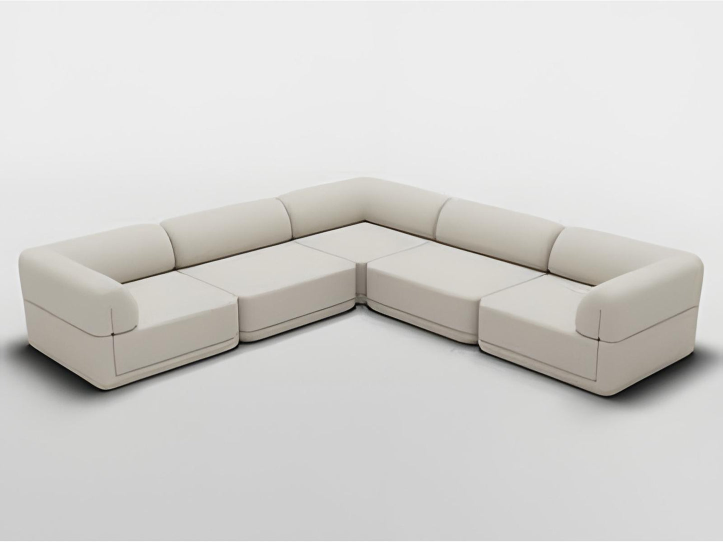 Cube Corner 2-Piece Modular Boucle Sectional Sofa in Cream