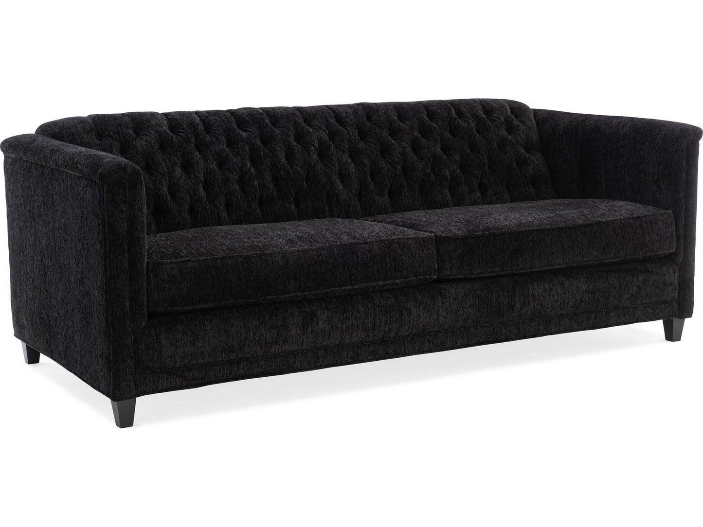 Jaden Tufted Leather Stationary Sofa with 8-Way Hand Tied Construction
