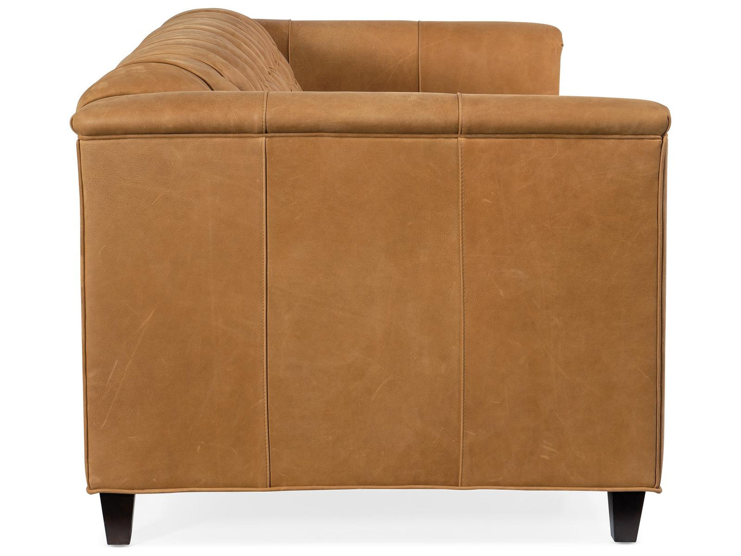 Jaden Stationary Tufted Leather Sofa 8-Way Hand Tied in Customizable Finish