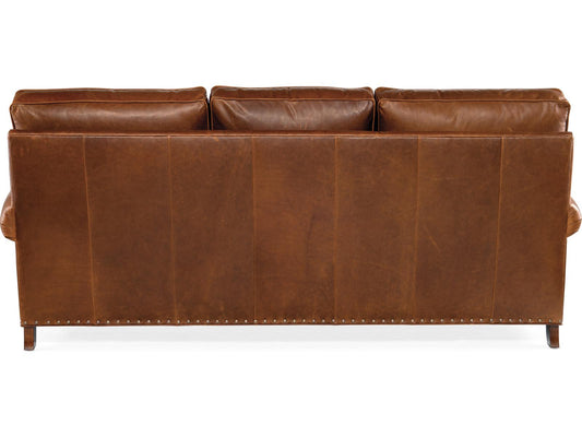 Hoff 3-Seat Leather Sofa with Nailhead Trim