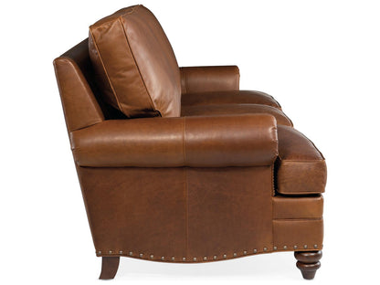 Hoff 3-Seat Leather Sofa with Nailhead Trim