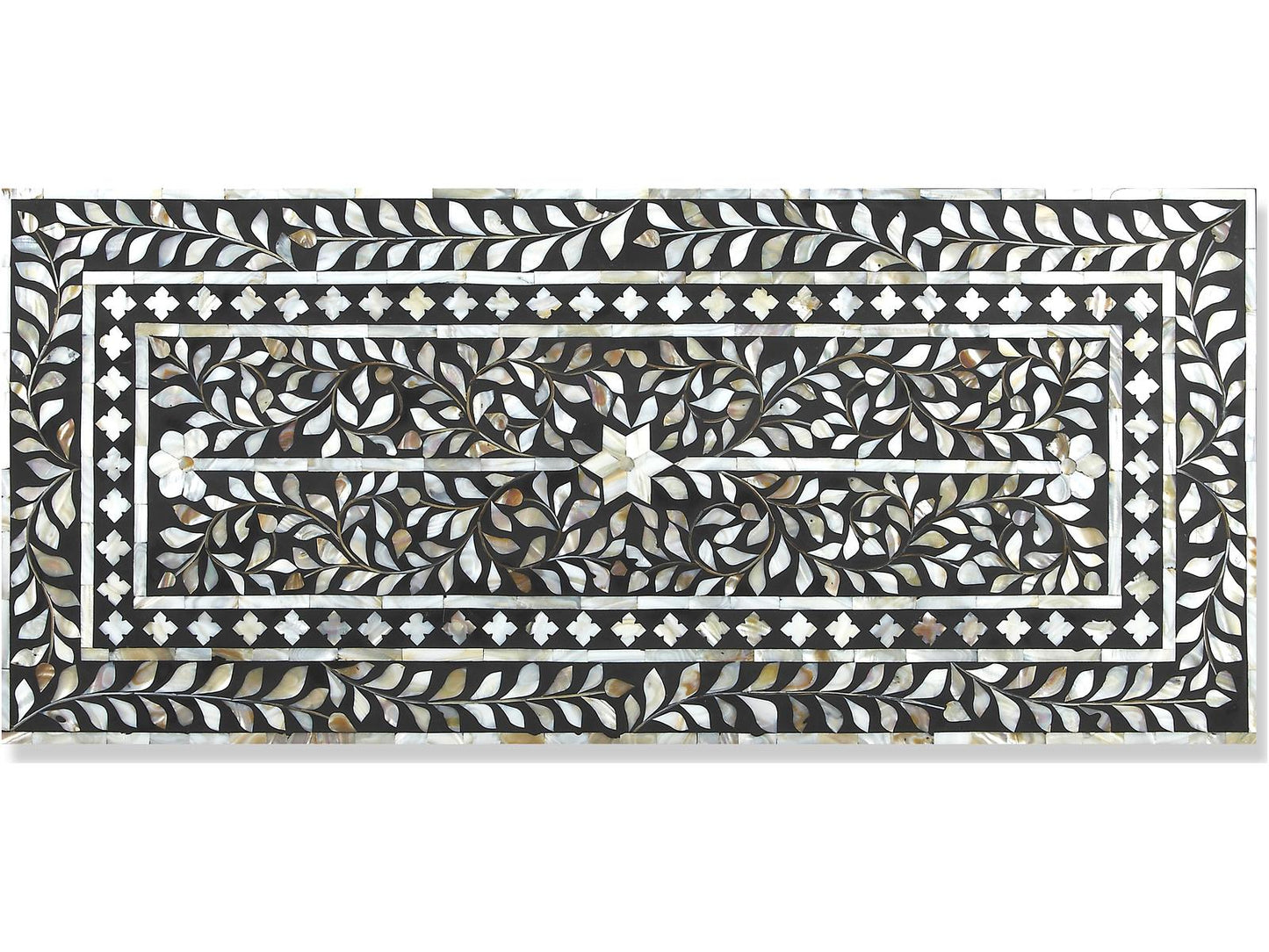 Vivienne 3-Drawer Chest in Black with Mother of Pearl Inlay