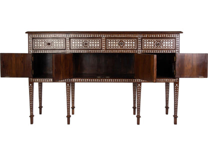 Manali 60-Inch Rectangle Teak and Mother of Pearl Console Table in Brown