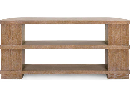 Atlas Soft Glow Oak Wood Console Table with Fluted Ends