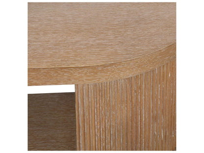 Atlas Soft Glow Oak Wood Console Table with Fluted Ends