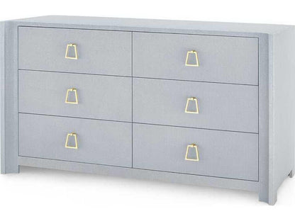Audrey Extra Large 6-Drawer Dresser in Washed Winter Gray