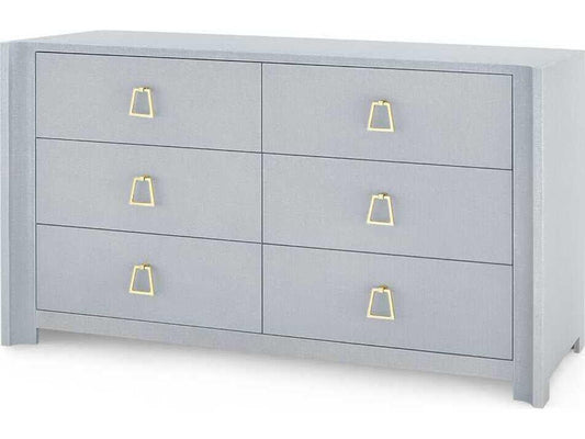 Audrey Extra Large 6-Drawer Dresser in Washed Winter Gray