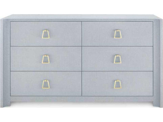 Audrey Extra Large 6-Drawer Dresser in Washed Winter Gray