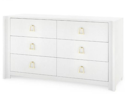 Audrey Extra Large 6-Drawer Dresser in Washed Winter Gray