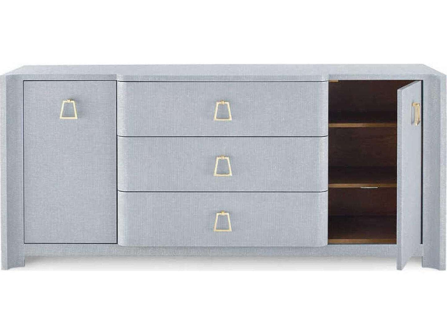 Villa and House Audrey 3-Drawer 2-Door Cabinet in Washed Winter Gray