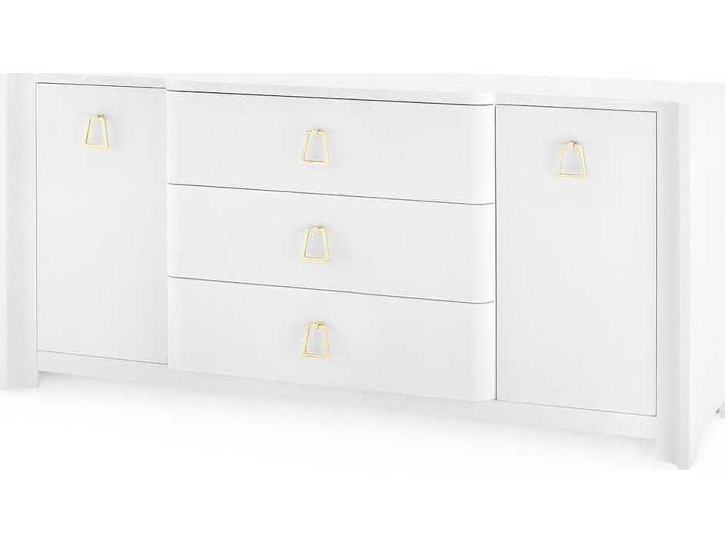 Audrey 3-Drawer 2-Door Sideboard in Cream Lacquered Linen
