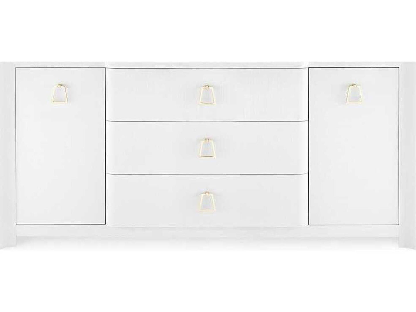Audrey 3-Drawer 2-Door Sideboard in Cream Lacquered Linen