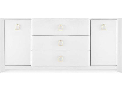Audrey 3-Drawer 2-Door Sideboard in Cream Lacquered Linen