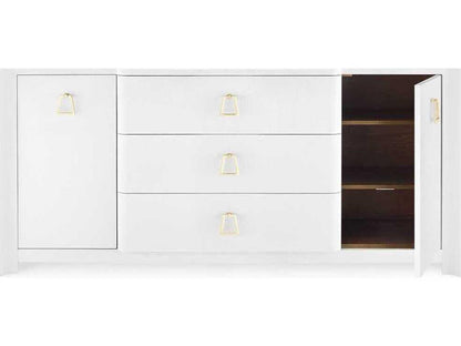 Audrey 3-Drawer 2-Door Sideboard in Cream Lacquered Linen