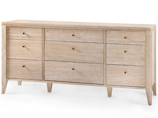 Paola 9-Drawers Oak Wood Dresser