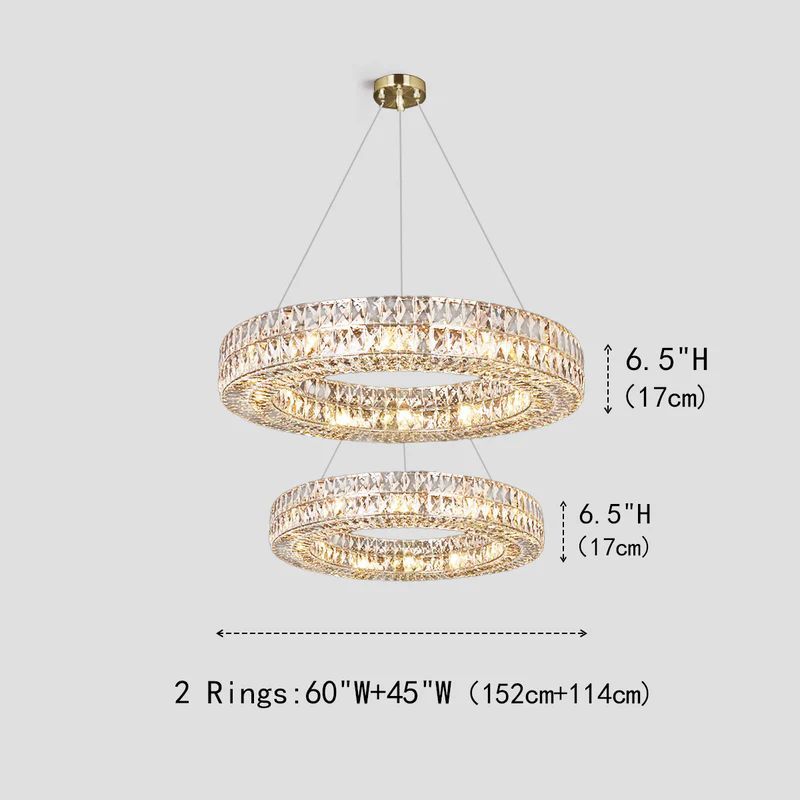 Brilliant Round Crystal Multi-Ring Chandelier