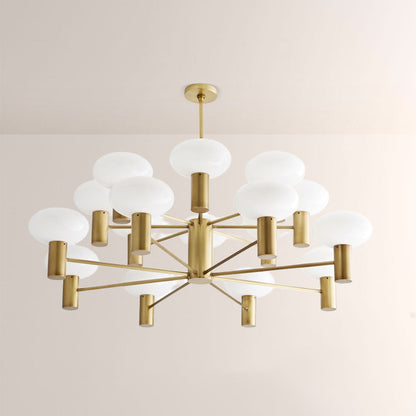 Broad Two-Layer Round Chandelier