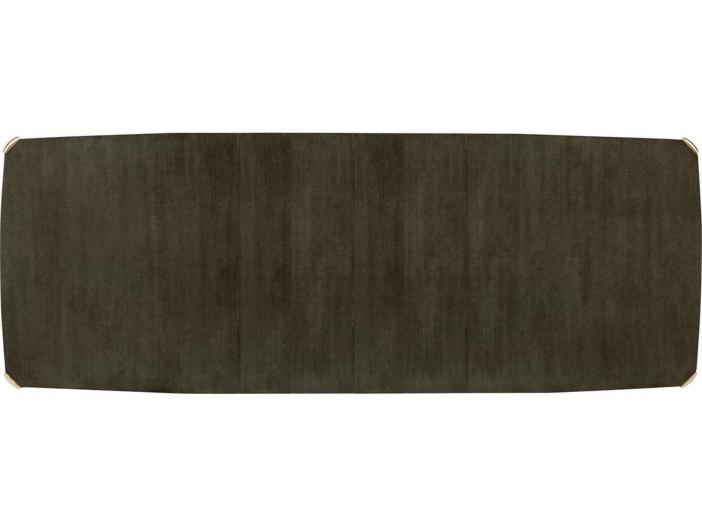 All Trimmed Out Extendable Dining Table in Charcoal Anegre and Whisper of Gold