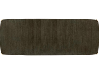 All Trimmed Out Extendable Dining Table in Charcoal Anegre and Whisper of Gold