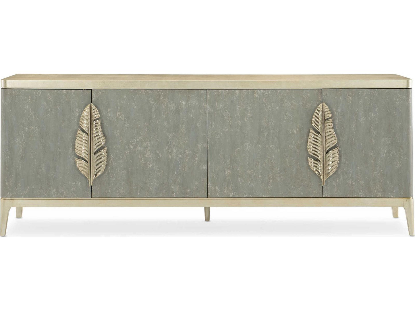 Classic Waterside Buffet with Wine Storage in Tranquil and Coastal Silver Leaf