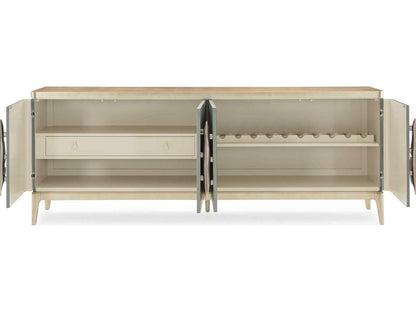 Classic Waterside Buffet with Wine Storage in Tranquil and Coastal Silver Leaf