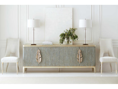 Classic Waterside Buffet with Wine Storage in Tranquil and Coastal Silver Leaf