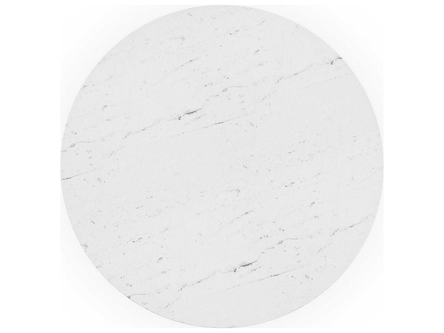 All Natural 60-Inch Round Dining Table with White Marble Top and Rich Walnut Base