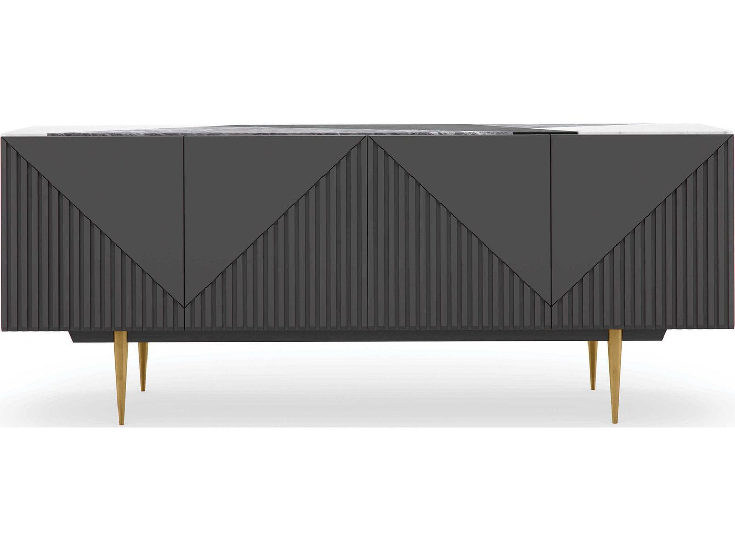 Over The Edge Sideboard in Warm Slate and Champagne Gold