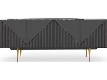 Over The Edge Sideboard in Warm Slate and Champagne Gold