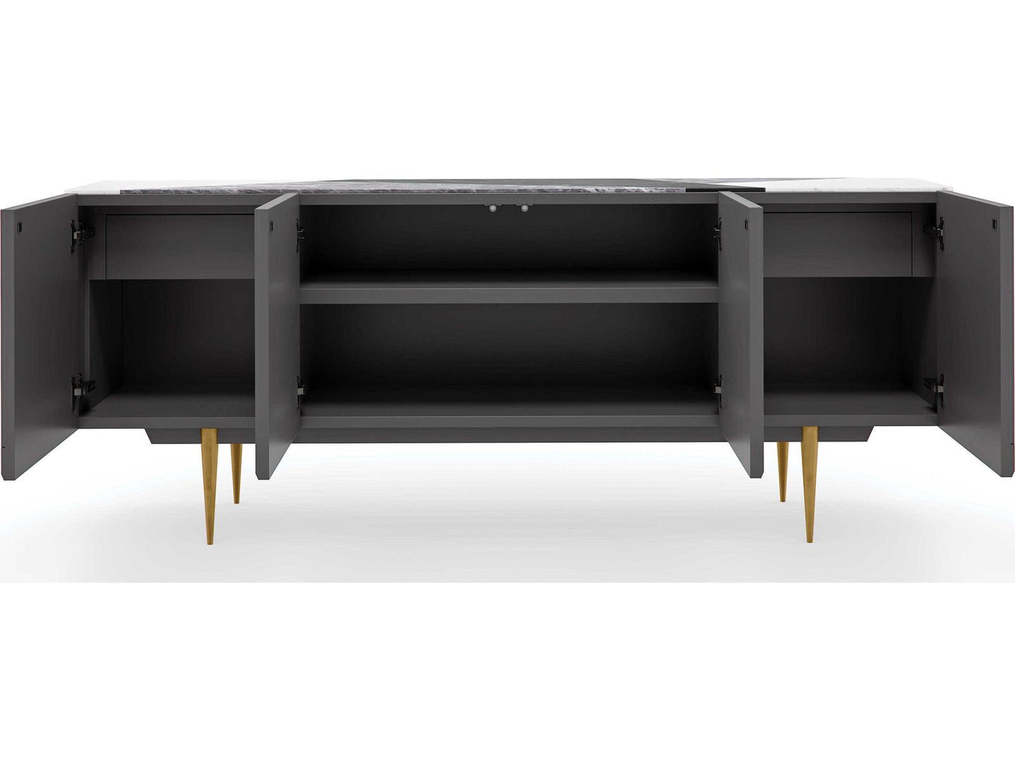 Over The Edge Sideboard in Warm Slate and Champagne Gold