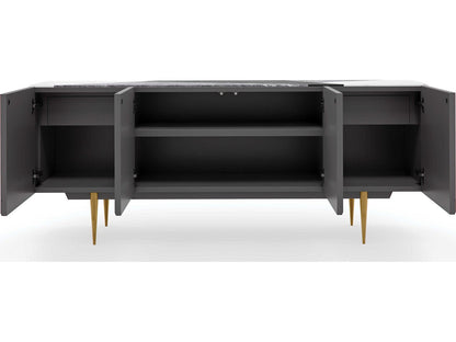 Over The Edge Sideboard in Warm Slate and Champagne Gold
