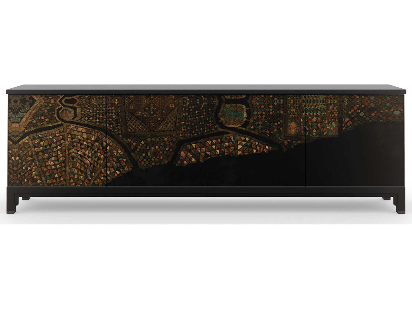 Classic Mosaic 100 Satin Ebony Deep Bronze Media Console,"<div class="flex flex-col max-w-1/4">
<span class="w-full text-base font-semibold mb-2">Features</span><ul class="list-disc pl-5">
<li class="text-sm my-1"><div class="w-full html-content-container