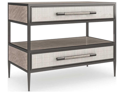 Dual Impressions Nightstand in Mountain Smoke and Deep Bronze