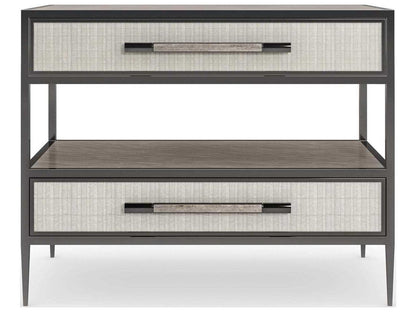 Dual Impressions Nightstand in Mountain Smoke and Deep Bronze