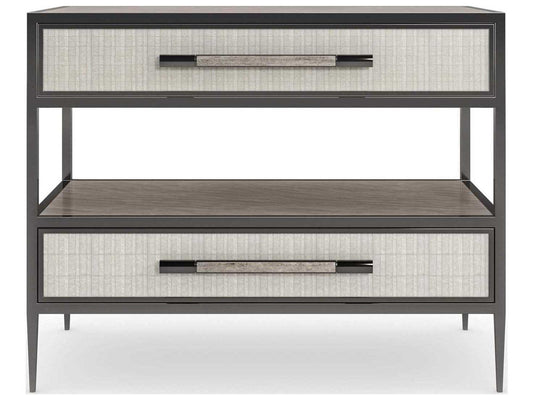 Dual Impressions Nightstand in Mountain Smoke and Deep Bronze