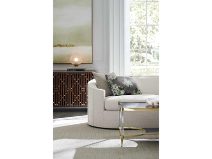 Diamond In The Rough 84-Inch Console Table in Brushed Antique Brass and Walnut