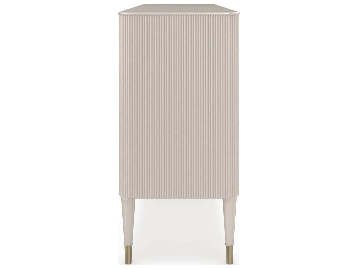 Love Interest Sideboard Console Cabinet in Matte Pearl and Whisper of Gold
