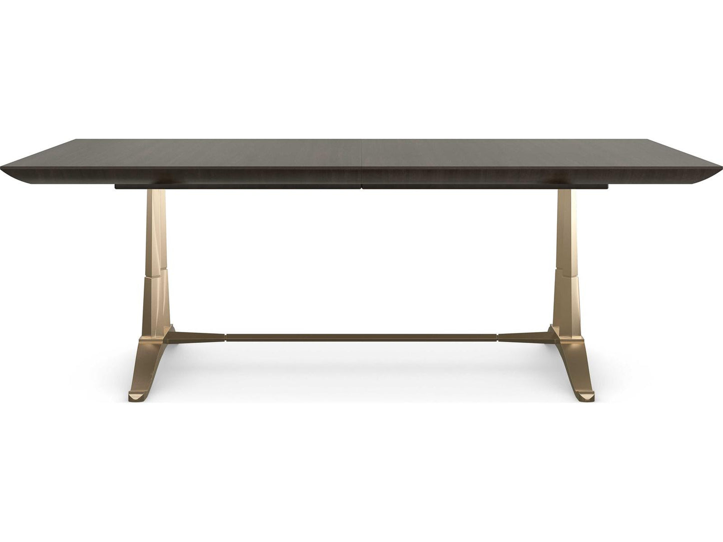 D'Orsay Rectangle Extendable Dining Table in Otter and Champagne Gold
