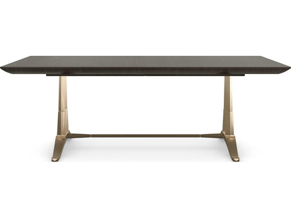 D'Orsay Rectangle Extendable Dining Table in Otter and Champagne Gold