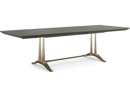 D'Orsay Rectangle Extendable Dining Table in Otter and Champagne Gold