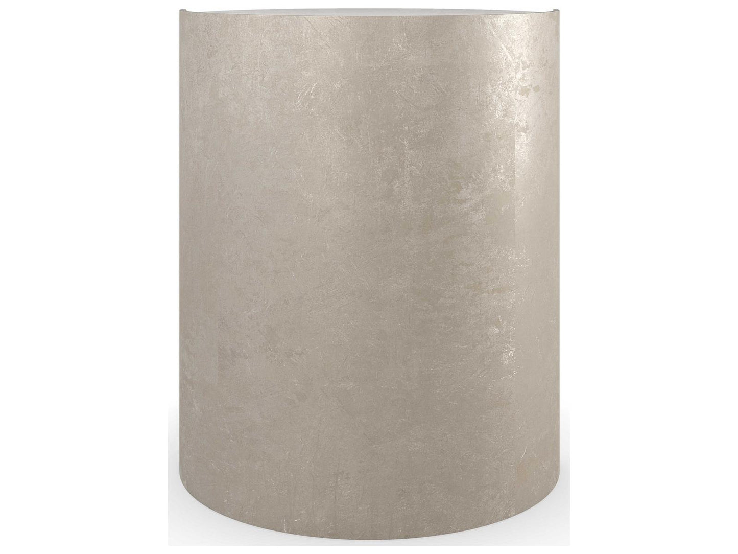 Classic Nautilus Round End Table in Taupe Silverleaf and Gold