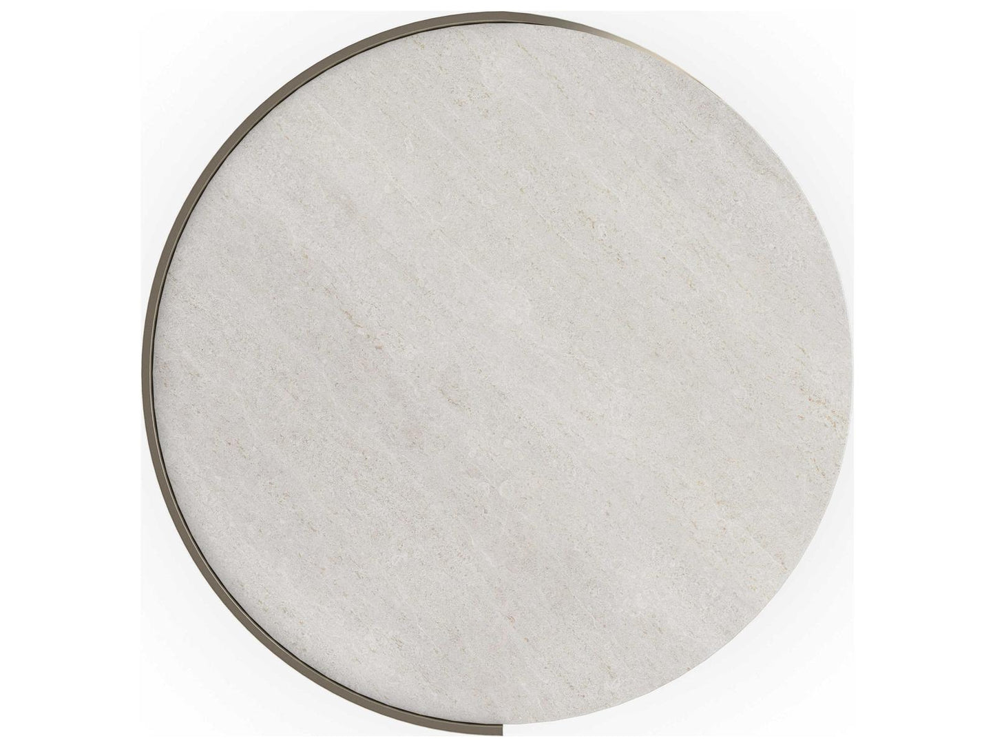 Classic Nautilus Round End Table in Taupe Silverleaf and Gold
