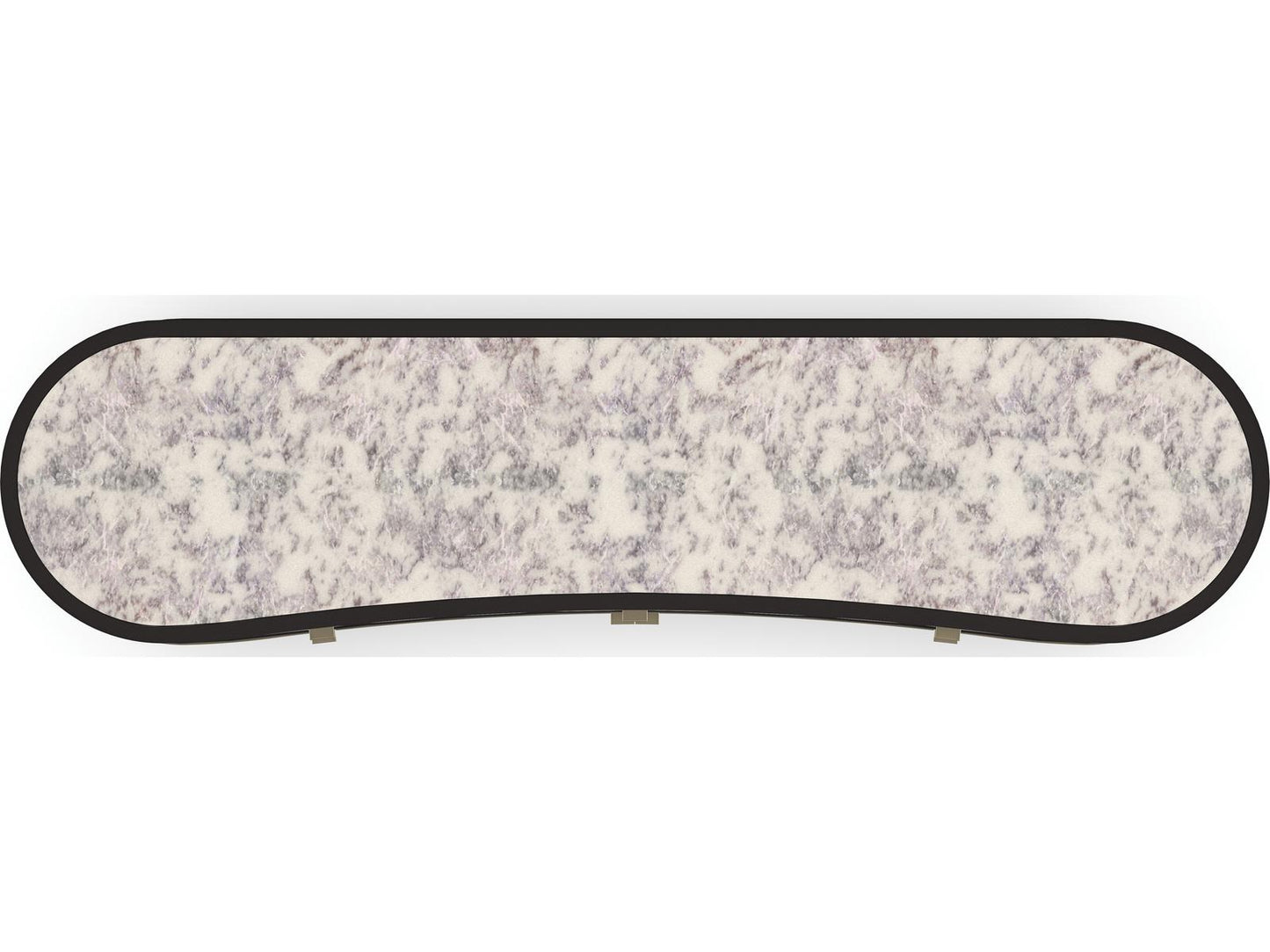 Classic Glace Kidney Bean Sideboard in Almost Black and Polished Silver