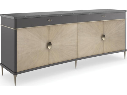 Classic Noir Sideboard in Almost Black with Black Marble Top
