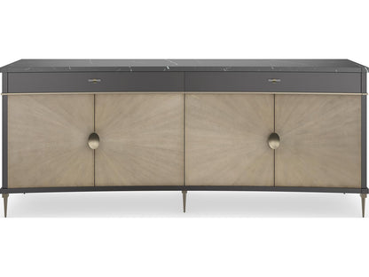 Classic Noir Sideboard in Almost Black with Black Marble Top