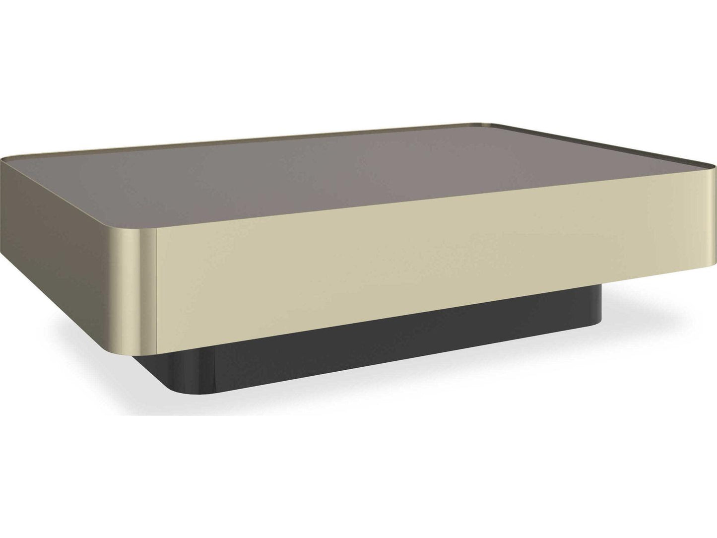 Periphery Rectangular Mirror Chocolate Truffle Coffee Table