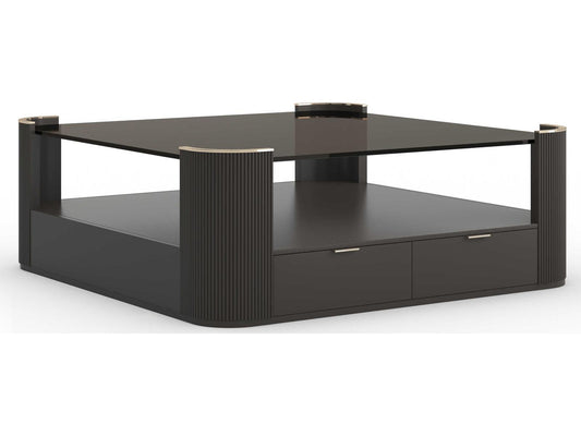 Love Square Cocktail Table in Dark Chocolate and Whisper of Gold