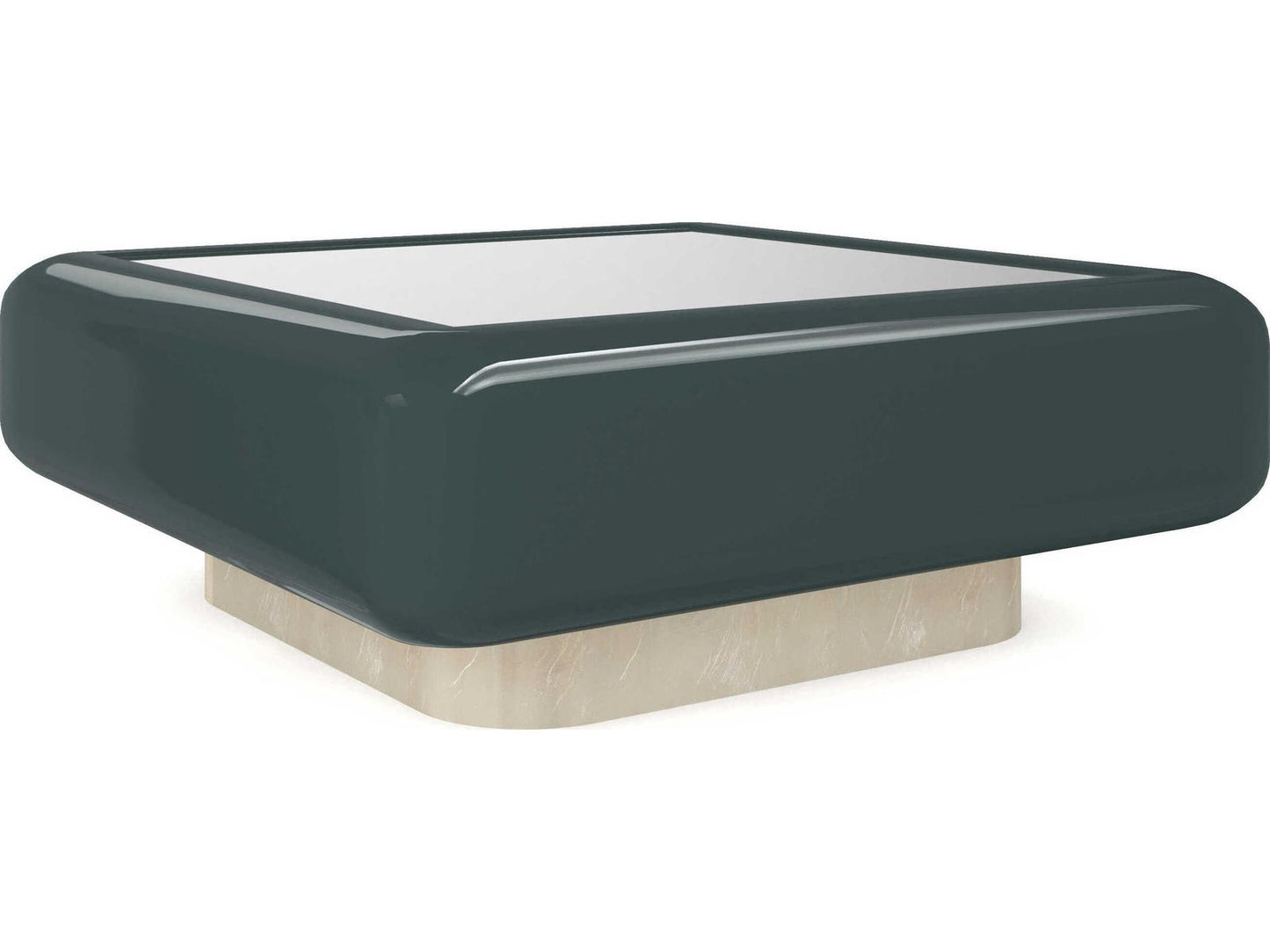 Gelee Square Cocktail Table in Apatite Gloss and Oracle Leaf