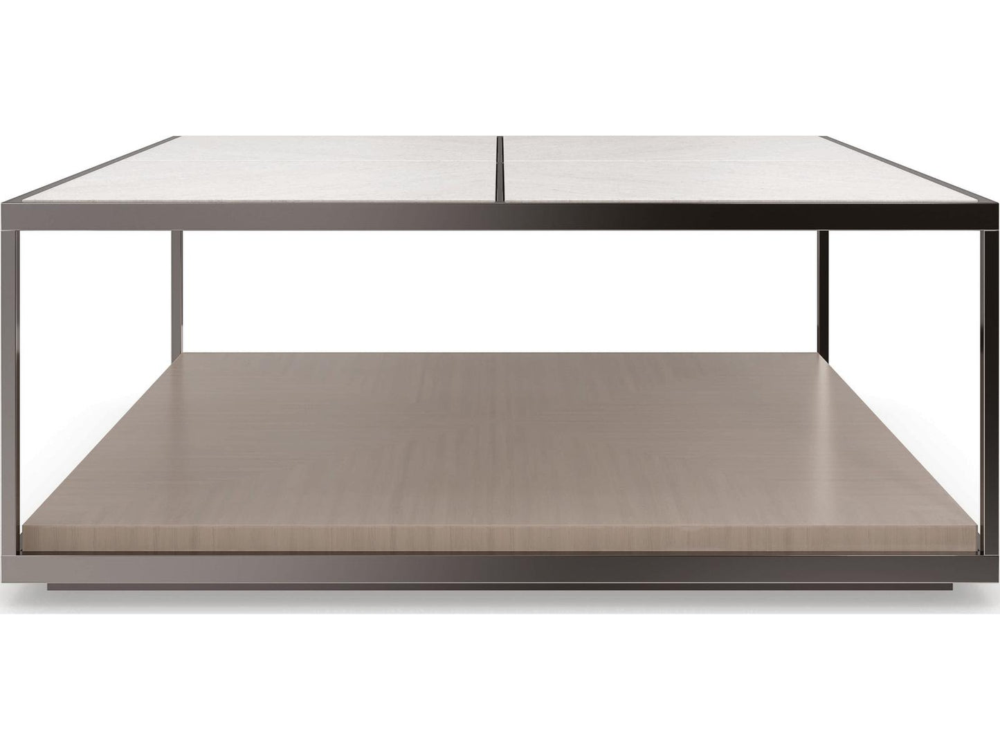Cartesian Square Coffee Table with Creme Travertine Top
